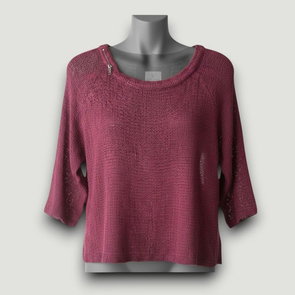 Masai Clothing Company Womens Sweater XXL Cotton Burgundy  Distressed